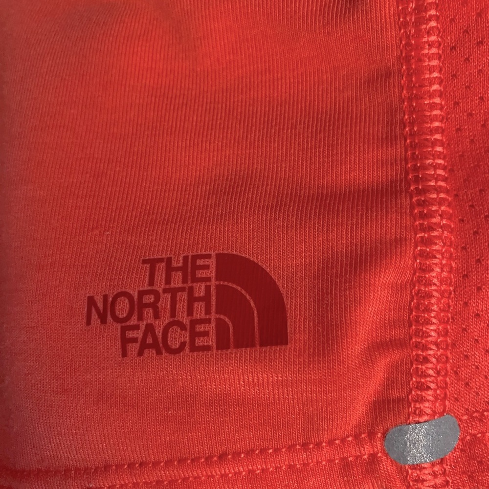 The North Face Long Sleeve Running Tee. Bright Salmon Orange Color. Size XL.
